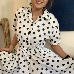 Vintage 1950s Style Polka Dot Dress HANDMADE